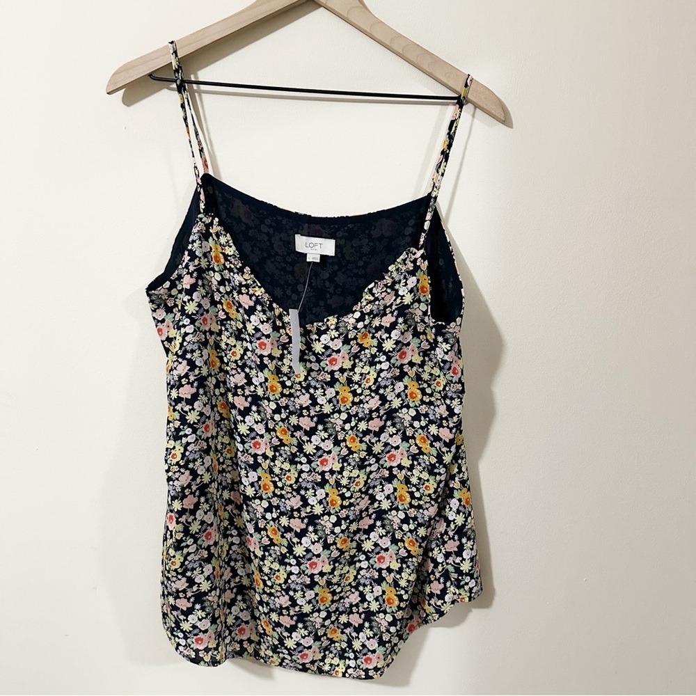 NWT Loft Outlet Floral Flowy Blouse Tank Top Sleeveless Colorful Size Large